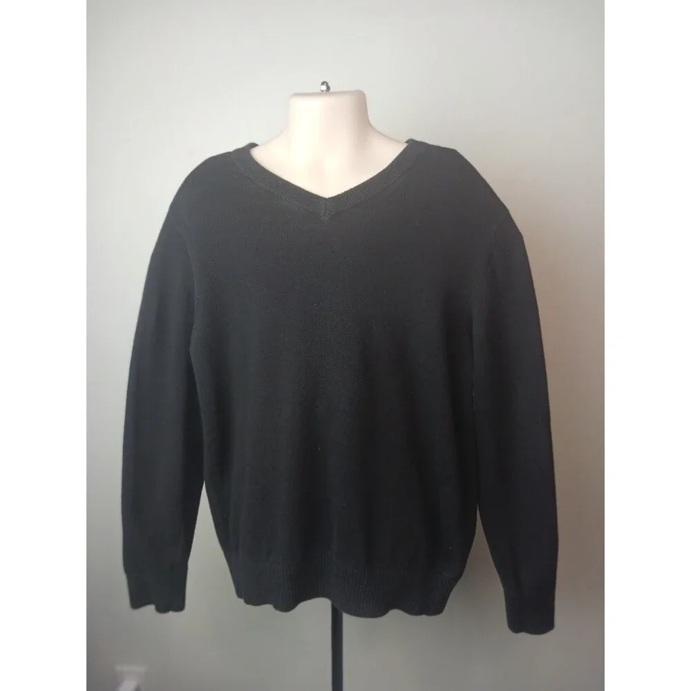 The Children's Place Boys V-neck Long Sleeve Black  Sweater Size M 7/8